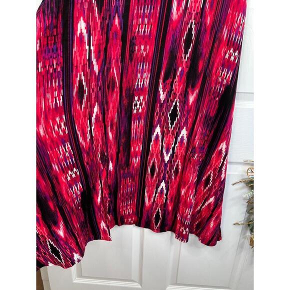 Chelsea & Theodore Boho Maxi Skirt Womens Size M Pink Multi Ikat Boho Tribal - Picture 4 of 8